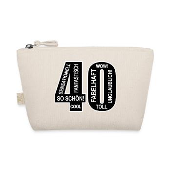 40. Geburtstag Wow Lustiges Motiv Nummer Ziffer 40 - Bio-Täschchen - Natur - Vorne