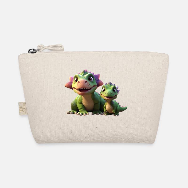 2 kid-friendly dinosaur friends - Organic Pouch - nature