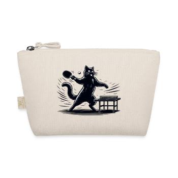 Table Tennis Katze Pingpong Black Cat Dad Outfit - Organic Pouch - nature - Front