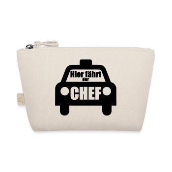 Hier fährt der Chef Taxi Fahrer Auto Geschenk - Bio-Täschchen - Natur - Vorne