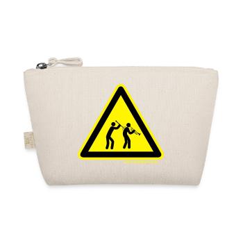 Gefahrenschild Klarinette - Bio-Täschchen - Natur - Vorne