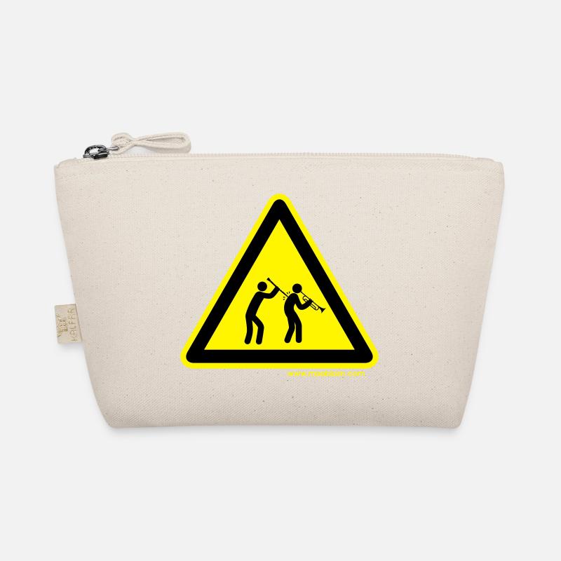 Gefahrenschild Klarinette - Bio-Täschchen - Natur