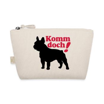 Französische Bulldogge , French Bulldog ,Komm.(25) - Bio-Täschchen - Natur - Vorne