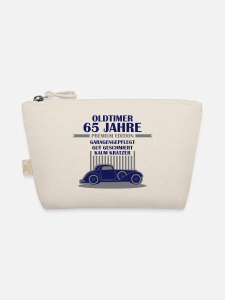 Oldtimer - 65 Jahre - Retro Geburtstagshirt - Bio-Täschchen - Natur