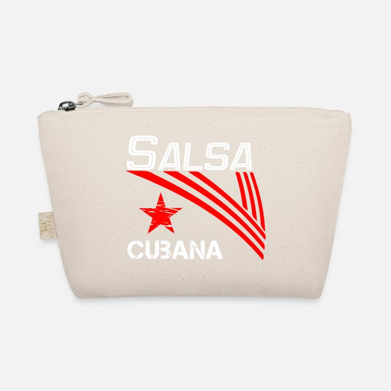Salsa Cubana white - Salsa Dance Shirt - Bio-Täschchen - Natur