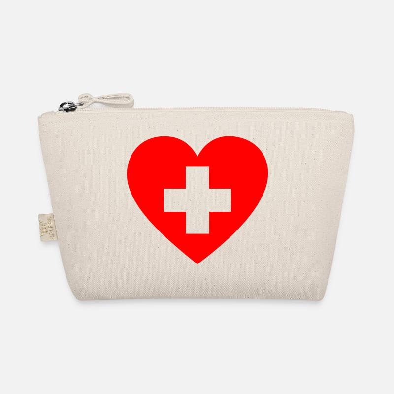 Erste Hilfe Herz Geschenk Geschenkidee - Bio-Täschchen - Natur