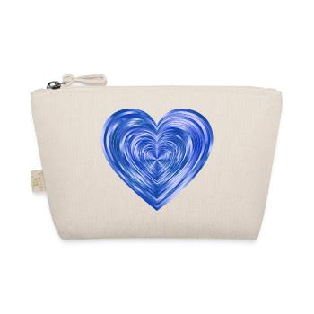 Glittering heart blue - Organic Pouch - nature - Front