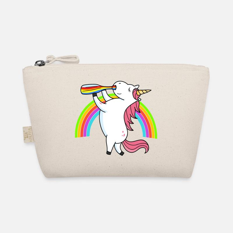 Besoffenes Einhorn Regenbogen Bio-Täschchen