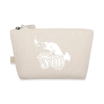 born to fish / Zum Angeln geboren (D, 1c) - Organic Pouch - nature - Front