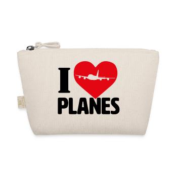 I love, planes, plane, love, love - Organic Pouch - nature - Front