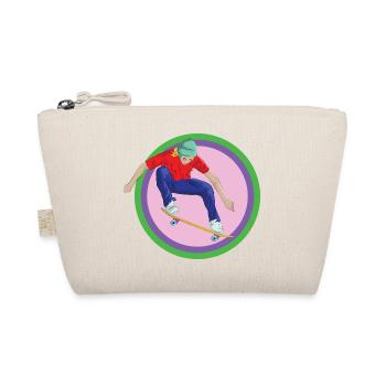 Skateboard Skater Halfpipe Stunt Backflip Board - Organic Pouch - nature - Front