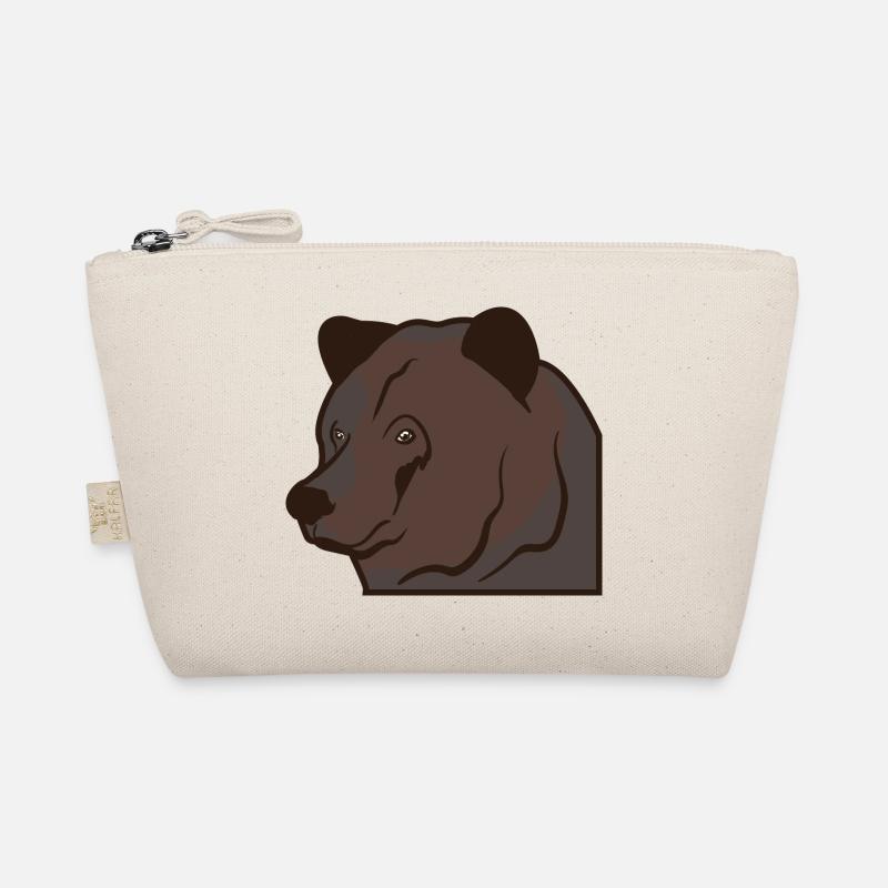 Bear head brown bear Organic Pouch