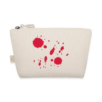 Red Paint Splashes Abstract Pattern - Organic Pouch - nature - Front