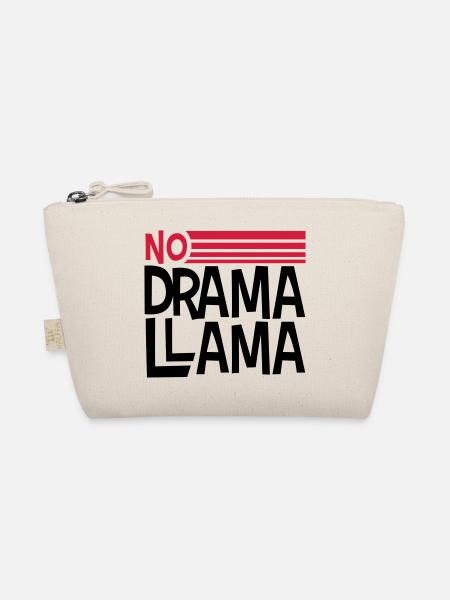 texte logo no drama llama party cool célébrer fun c - Trousse biologique - nature - Devant