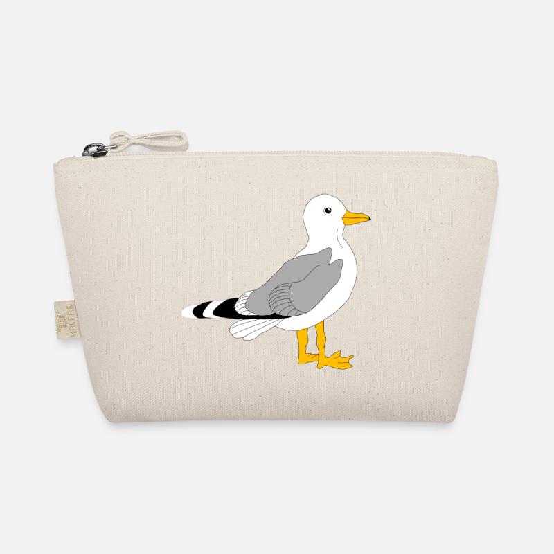 Whimsical Grey Wing Duck Illustration Organic Pouch
