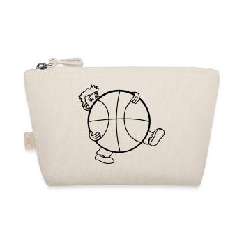 sport basketball verein riesig korb werfen kugel b - Bio-Täschchen - Natur - Vorne