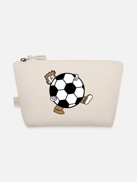 sport fussball verein riesig kicker tor kugel ball - Bio-Täschchen - Natur - Vorne