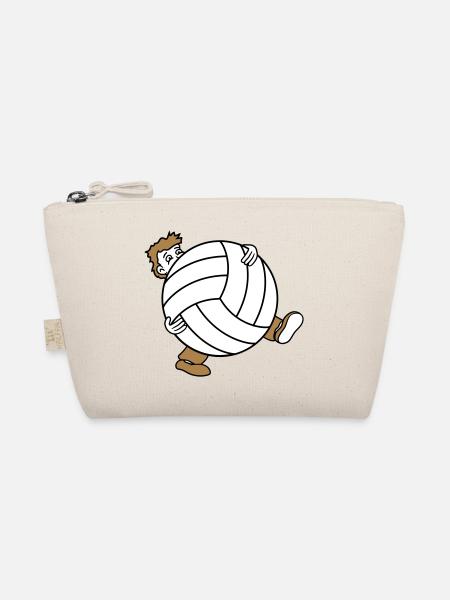 riesig volleyball sport verein kugel ball tragen s - Bio-Täschchen - Natur - Vorne