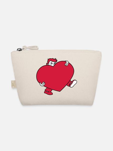 heart love in love gift large huge carry s - Organic Pouch - nature - Front