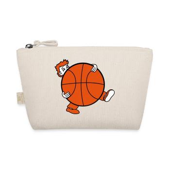 basketball sport verein riesig korb werfen kugel b - Bio-Täschchen - Natur - Vorne