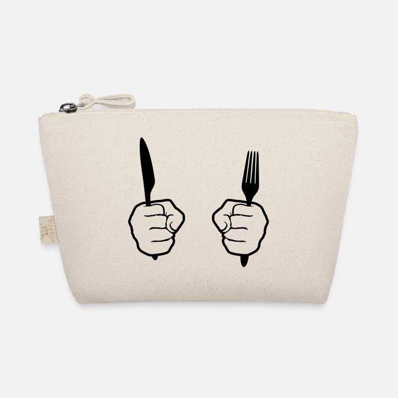 silhouette 2 hands fork knife cutlery food go h Organic Pouch