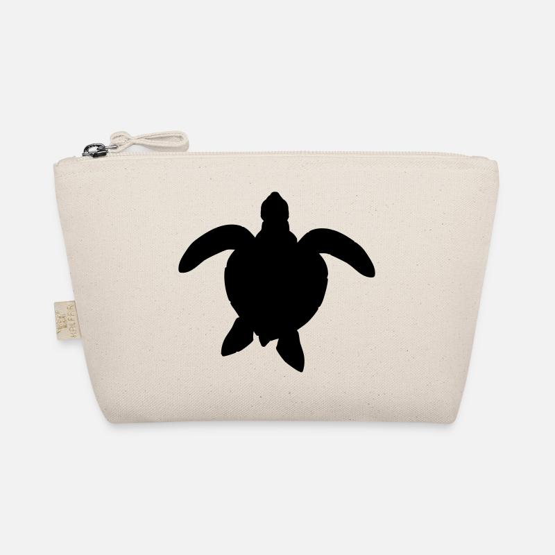 sea turtle silhouette outline shadow wass Organic Pouch