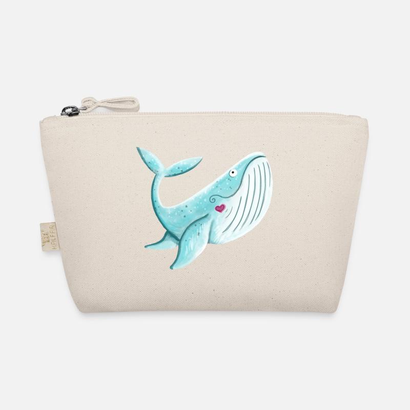 Whale with Heart I Humpback Whale Gift Comic Organic Pouch
