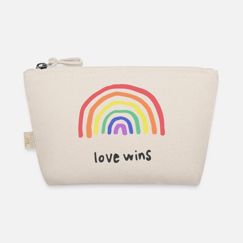 Liebe gewinnt Regenbogen - Bio-Täschchen - Natur