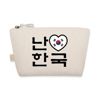 I Heart [Love] South Korea Hangul Korean Language - Organic Pouch - nature - Front