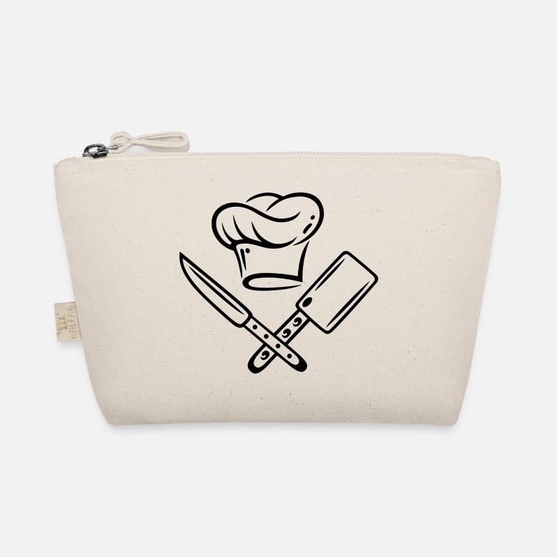 Kochen, Kochmütze mit Messer Bio-Täschchen