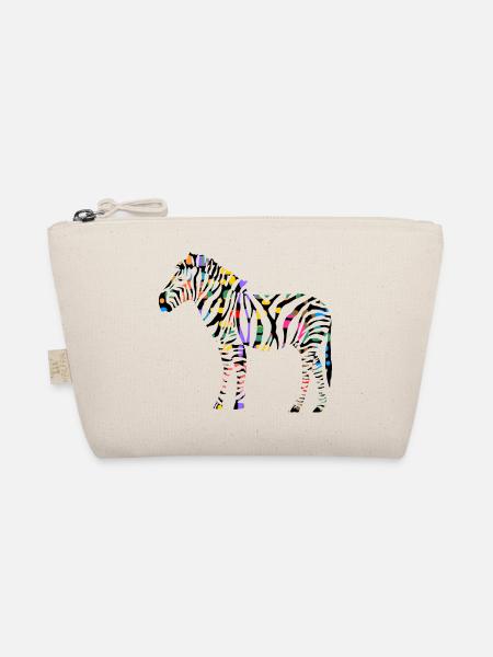 Buntes Zebra - Bio-Täschchen - Natur