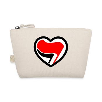 Antifa Logo in Herzform - Bio-Täschchen - Natur - Vorne