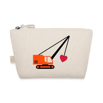 ★ Design colors can be changed ★ Dragline with a heart - Organic Pouch - nature - Front