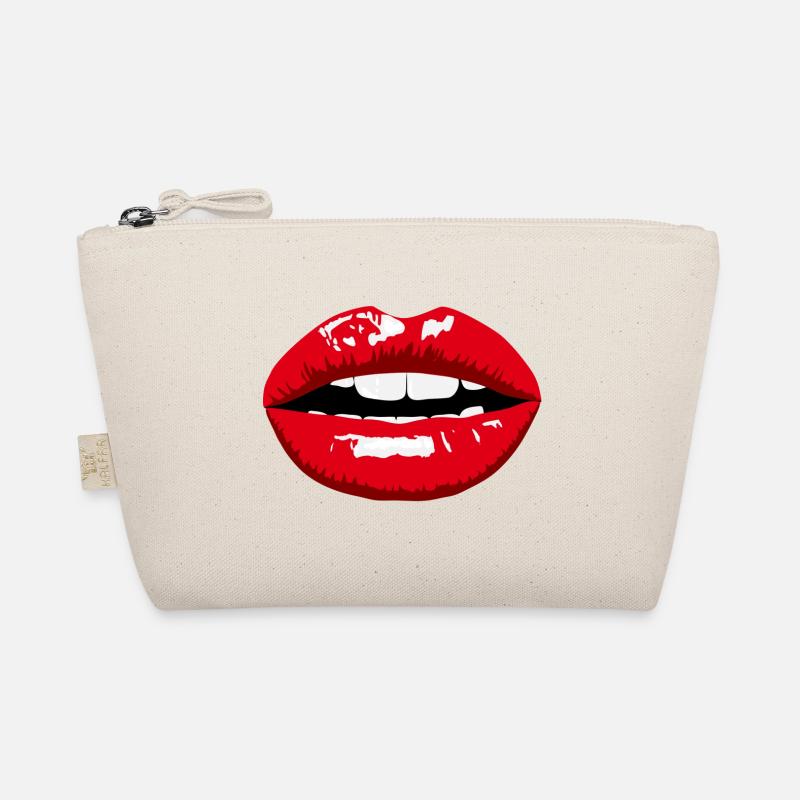 Glossy red lips print Organic Pouch