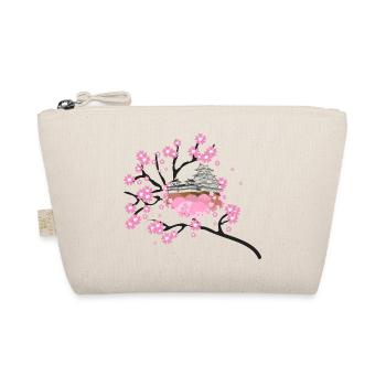Kirschblüten Tempel Design Sakura - Bio-Täschchen - Natur - Vorne