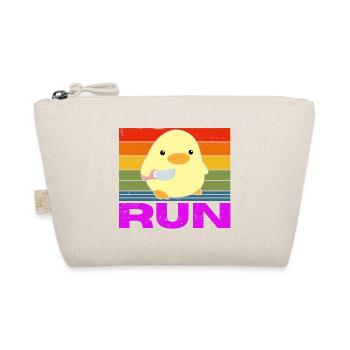 Race Run Duck with Knife Meme Funny Saying Fun - Organic Pouch - nature - Front