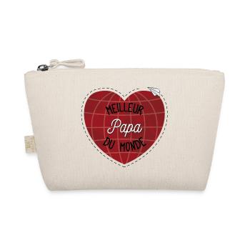 Cœur globe Papa du Monde - Trousse biologique - nature - Devant
