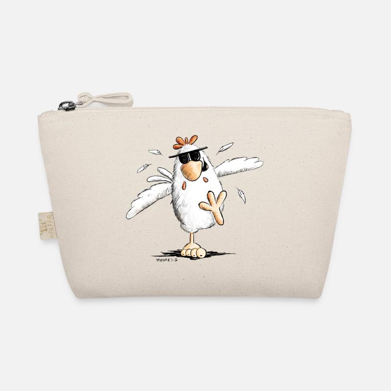 Cool Running Chicken With Sunglasses Organic Pouch