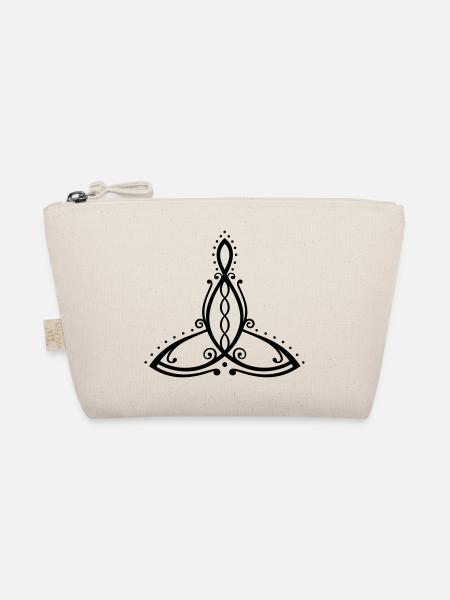 Celtic Motherhood Symbol Mother with four children - Organic Pouch - nature - Front