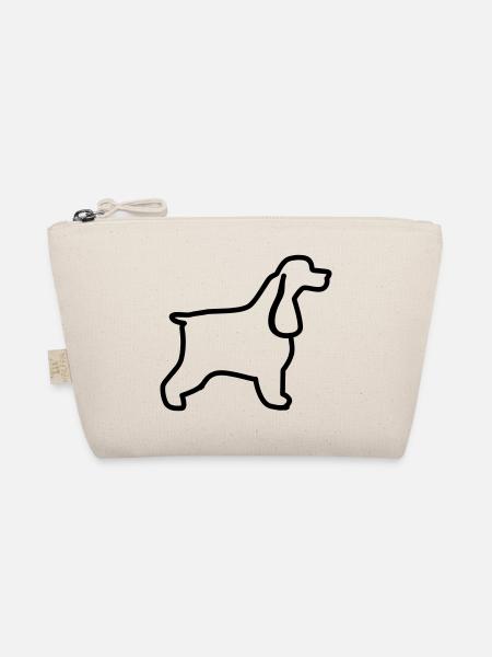 English Cocker Spaniel Outline - Organic Pouch - nature - Front
