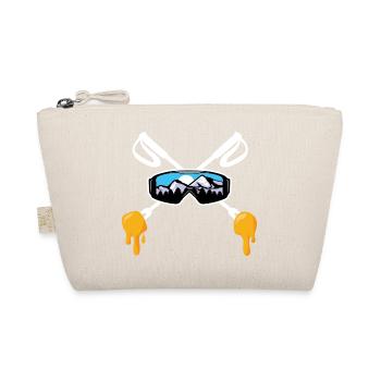 Ski and Savoyard fondue Mountain Skier gift - Organic Pouch - nature - Front