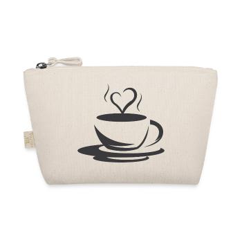 Cafe Coffee Illustration Logo icon Heart Love - Organic Pouch - nature - Front