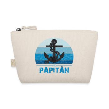 PAPITÄN - Papa, der Kapitän und Anker - Geschenk - Bio-Täschchen - Natur - Vorne