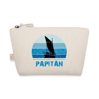 PAPITÄN - Papa, der Kapitän und Anker - Geschenk - Bio-Täschchen - Natur - Vorne