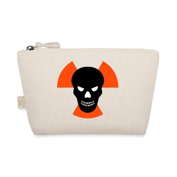 Skull with an evil eye in front of radiation warning signs - Organic Pouch - nature - Front