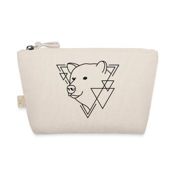 Bear in Geometric Shape - Line Art Design - Organic Pouch - nature - Front