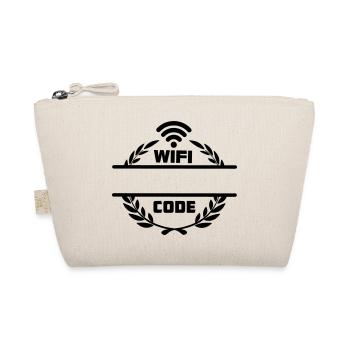 Wifi code in laurel wreath with blank text bar - Organic Pouch - nature - Front