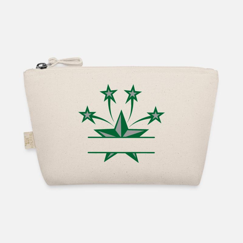 Star green and grey with bar between them Organic Pouch