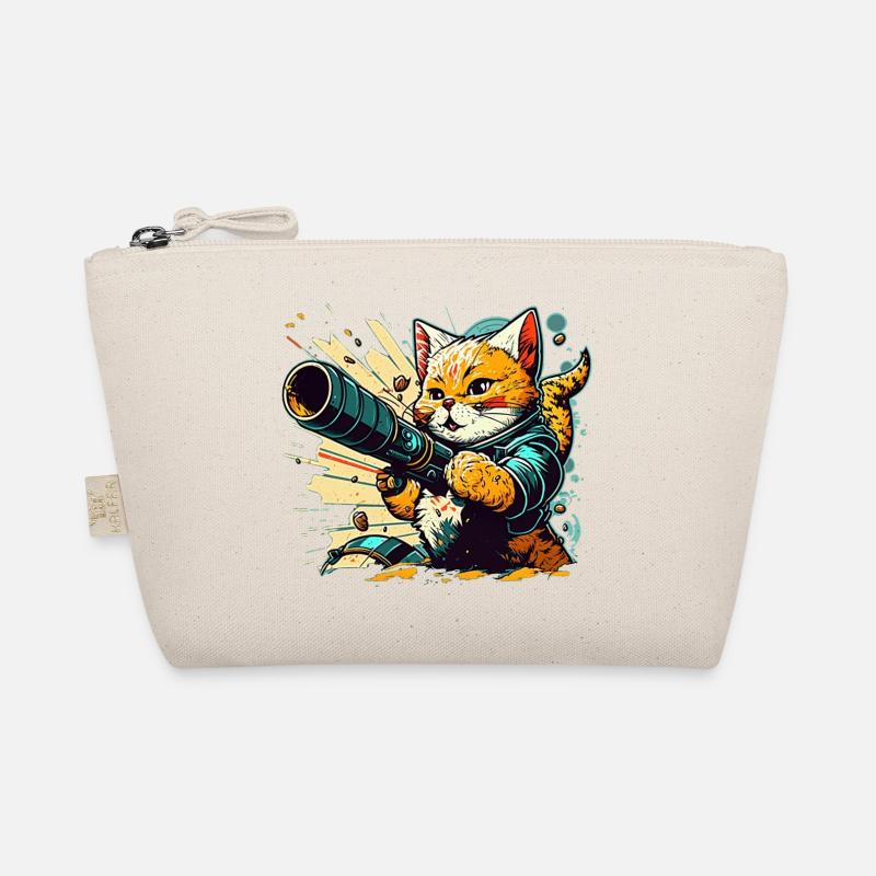 Katze und Bazooka Bio-Täschchen