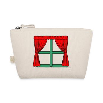 Red curtains green window frame - Organic Pouch - nature - Front